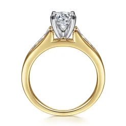 Hot Gabriel & Co. Nicola - 14K White-Yellow Gold Round Diamond Channel Set Engagement Ring
