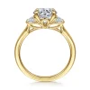 Sale Gabriel & Co. Nigela - 14K Yellow Gold Round Three Stone Lotus Diamond Engagement Ring