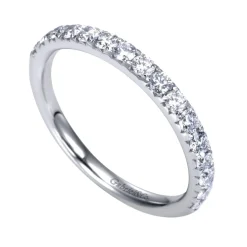 Hot Gabriel & Co. Nimes - Platinum Fishtail Pave Diamond Wedding Band - 0.45 ct