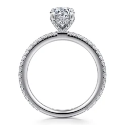 Discount Gabriel & Co. Noa - 14K White Gold Oval Diamond Engagement Ring