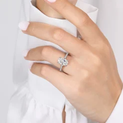 Discount Gabriel & Co. Noa - 14K White Gold Oval Diamond Engagement Ring