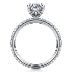 Discount Gabriel & Co. Noa - 14K White Gold Oval Diamond Engagement Ring