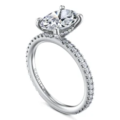 Discount Gabriel & Co. Noa - 14K White Gold Oval Diamond Engagement Ring