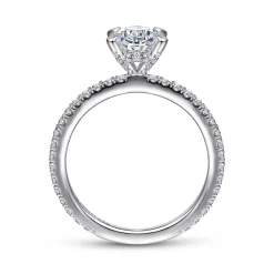 Discount Gabriel & Co. Noa - 14K White Gold Oval Diamond Engagement Ring