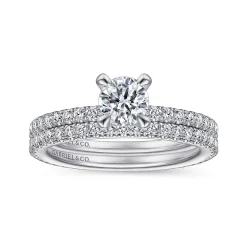 Outlet Gabriel & Co. Noa - 14K White Gold Round Diamond Engagement Ring