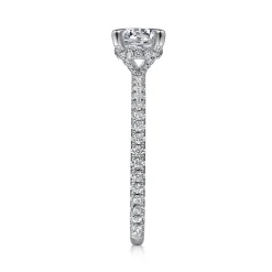 New Gabriel & Co. Noa - 14K White Gold Round Diamond Engagement Ring