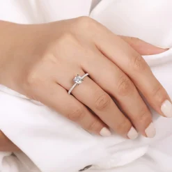 Clearance Gabriel & Co. Noa - 14K White Gold Round Diamond Engagement Ring