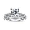 New Gabriel & Co. Noa - 14K White Gold Round Diamond Engagement Ring