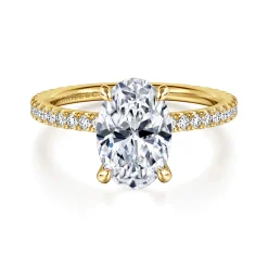 Outlet Gabriel & Co. Noa - 14K Yellow Gold Oval Diamond Engagement Ring
