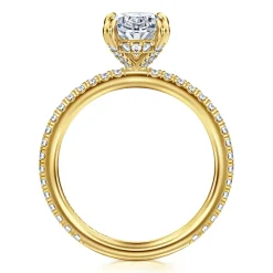 Outlet Gabriel & Co. Noa - 14K Yellow Gold Oval Diamond Engagement Ring