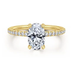 New Gabriel & Co. Noa - 14K Yellow Gold Oval Diamond Engagement Ring