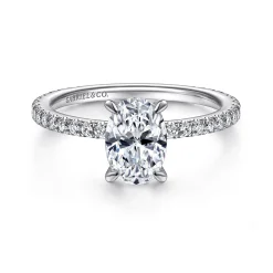 Hot Gabriel & Co. Noa - Platinum Oval Diamond Engagement Ring