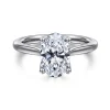 Best Gabriel & Co. Nola - 14K White Gold Gold Oval Lotus Diamond Engagement Ring