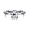 Clearance Gabriel & Co. Nola - 14K White Gold Oval Lotus Diamond Engagement Ring