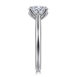 Clearance Gabriel & Co. Nola - 14K White Gold Oval Lotus Diamond Engagement Ring