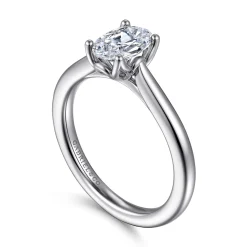 Clearance Gabriel & Co. Nola - 14K White Gold Oval Lotus Diamond Engagement Ring