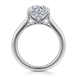 Sale Gabriel & Co. Nola - 14K White Gold Round Lotus Diamond Engagement Ring