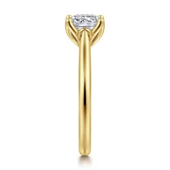 Hot Gabriel & Co. Nola - 14K Yellow Gold Cushion Cut Lotus Diamond Engagement Ring