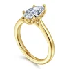 Hot Gabriel & Co. Nola - 14K Yellow Gold Marquise Shape Lotus Diamond Engagement Ring