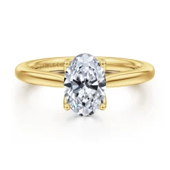 Gabriel & Co. Nola - 14K Yellow Gold Oval Lotus Diamond Engagement Ring