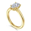 New Gabriel & Co. Nola - 14K Yellow Gold Pear Shape Lotus Diamond Engagement Ring