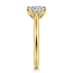 Discount Gabriel & Co. Nola - 14K Yellow Gold Princess Cut Lotus Diamond Engagement Ring