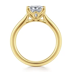 Discount Gabriel & Co. Nola - 14K Yellow Gold Princess Cut Lotus Diamond Engagement Ring