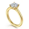 Sale Gabriel & Co. Nola - 14K Yellow Gold Round Lotus Diamond Engagement Ring