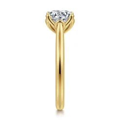 Sale Gabriel & Co. Nola - 14K Yellow Gold Round Lotus Diamond Engagement Ring
