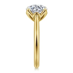 Best Gabriel & Co. Nola - 14K Yellow Gold Round Lotus Diamond Engagement Ring