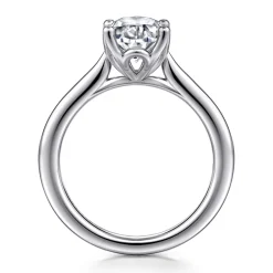 New Gabriel & Co. Nola - Platinum Oval Lotus Diamond Solitaire Engagement Ring