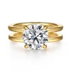 Discount Gabriel & Co. Oksana - 14K Yellow Gold Split Shank Round Diamond Engagement Ring