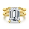 Sale Gabriel & Co. Oksana - 14K Yellow Gold Split Shank Emerald Cut Diamond Engagement Ring