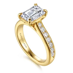 Clearance Gabriel & Co. Olya - 14K Yellow Gold Emerald Cut Diamond Engagement Ring