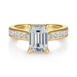 Clearance Gabriel & Co. Olya - 14K Yellow Gold Emerald Cut Diamond Engagement Ring