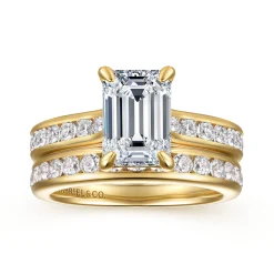 Clearance Gabriel & Co. Olya - 14K Yellow Gold Emerald Cut Diamond Engagement Ring