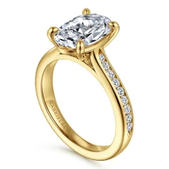 Online Gabriel & Co. Olya - 14K Yellow Gold Oval Channel Set Cathedral Diamond Engagement Ring