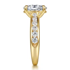 New Gabriel & Co. Olya - 14K Yellow Gold Oval Diamond Engagement Ring