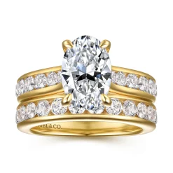 New Gabriel & Co. Olya - 14K Yellow Gold Oval Diamond Engagement Ring