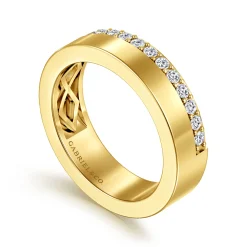 Outlet Gabriel & Co. Ophelienne - 14K Yellow Gold 5mm Diamond Anniversary Cigar Band - 0.35 ct