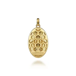 Sale Gabriel & Co. Oval 14K Yellow Gold Virgin Mary Pendant with Twisted Rope Frame