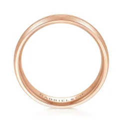 New Gabriel & Co. Owen - 14K Rose Gold 6mm - Men's Wedding Band in Satin Finish