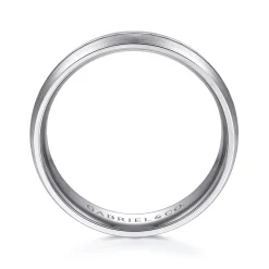 New Gabriel & Co. Owen - 14K White Gold 6mm - Men's Wedding Band in Satin Finish
