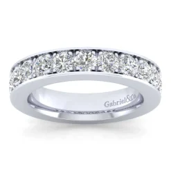 Sale Gabriel & Co. Padua - 14K White Gold Micro Pave Set Diamond Anniversary Band - 2 ct