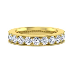 Online Gabriel & Co. Padua - 14K Yellow Gold Micro Pave Set Diamond Anniversary Band - 1.75 ct