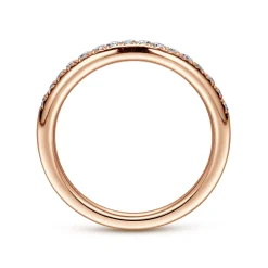 Sale Gabriel & Co. Panama - 14K Rose Gold Round 16 Stone Diamond Wedding Band - 0.25 ct