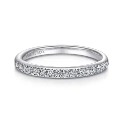 Best Gabriel & Co. Panama - 14K White Gold Round 16 Stone Diamond Wedding Band - 0.25 ct