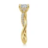 New Gabriel & Co. Panelope - 14K Yellow Gold Twisted Cushion Cut Diamond Engagement Ring