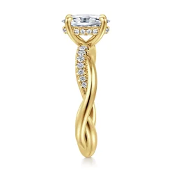 Online Gabriel & Co. Panelope - 14K Yellow Gold Twisted Oval Diamond Engagement Ring