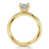 New Gabriel & Co. Panelope - 14K Yellow Gold Twisted Emerald Cut Diamond Engagement Ring